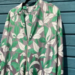 1970s house gown dress green hippie boho vintage